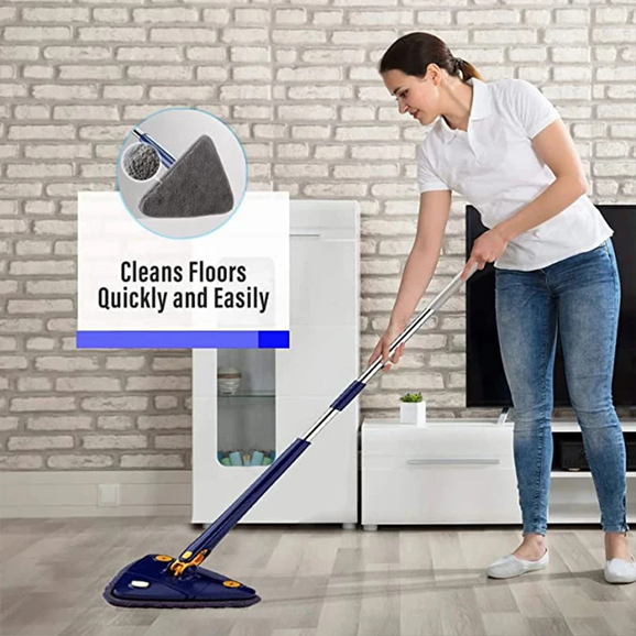 Cleaning with Triangle Rotary Mop